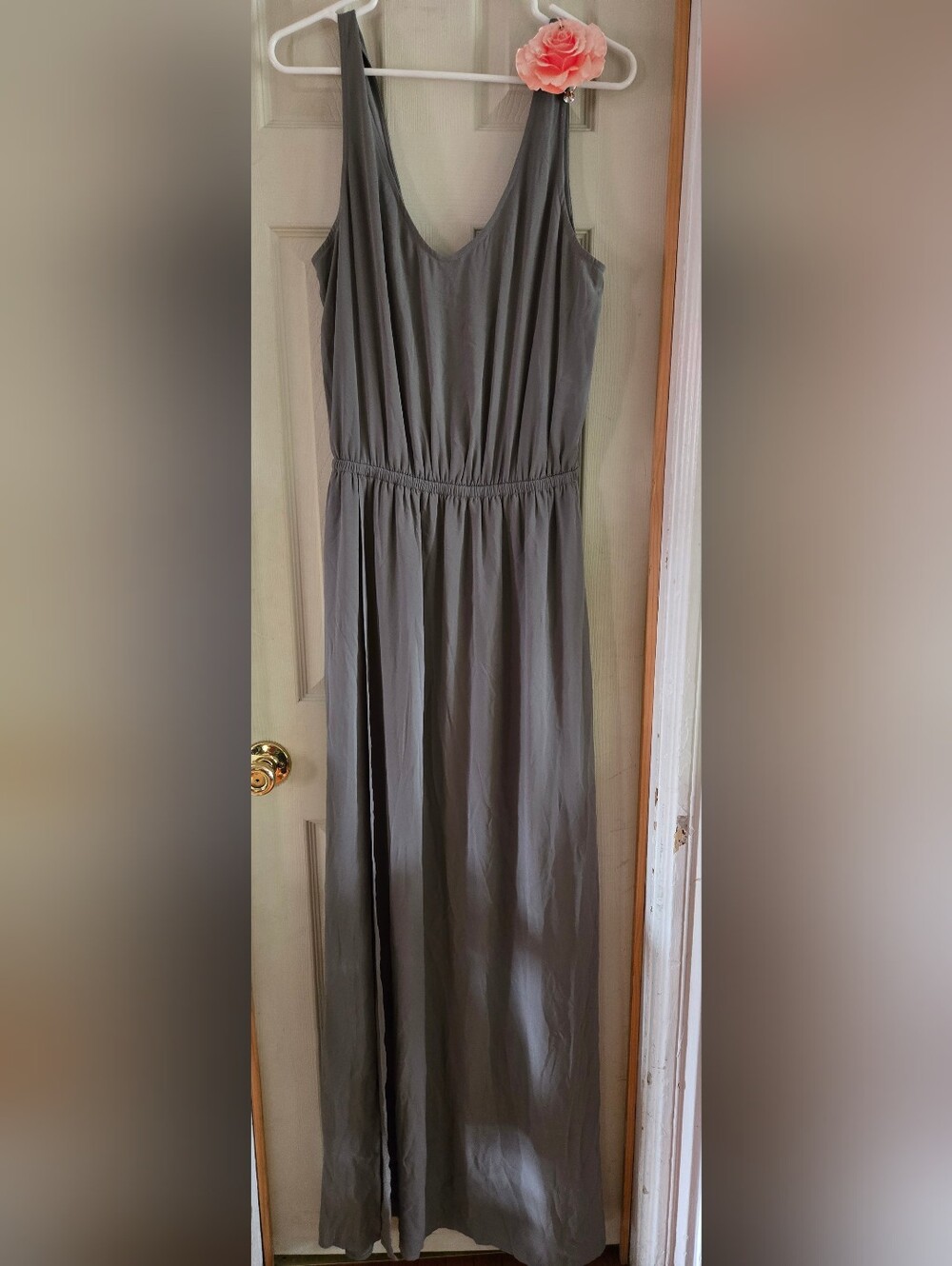 Show Me Your MuMu Gray Sleeveless Gathered-Waist Maxi Dress